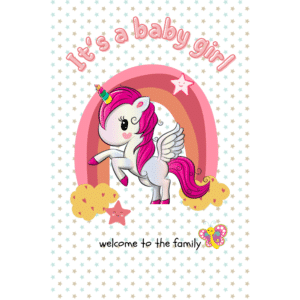 cute baby gift card with unicorn 001